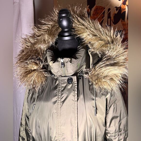 Banana Republic Women’s Parka Removable Hood Olive Green Coat EUC!! - Picture 5 of 12
